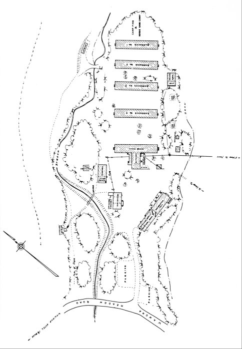 Illustration 135. Map of CCC camp no. 1, Wawona, 1934. NPS, Denver Service Center files