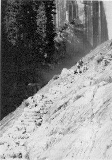 Illustration 140. Stone steps on Mist Trail. Photo by Linda W. Greene, 1985