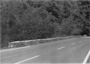 Illustration 144. Stone wall on State Highway 140. Photo by Robert C. Pavlik, 1984 