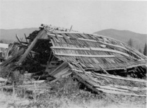 Illustration 21. Shed ruins, McCauley ranch, view to southeast. Photo by Robert C. Pavlik, 1984