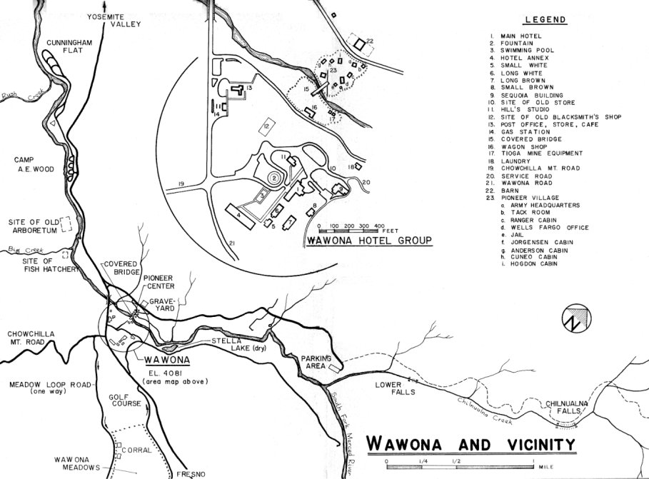 Illustration 229. Wawona Hotel and vicinity. From Sargent, Wawona's Yesterdays