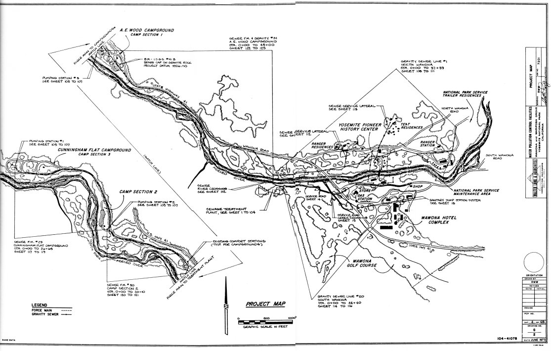 Illustration 230. Map of Wawona area, showing concession operations and park facilities. NPS, Denver Service Center files