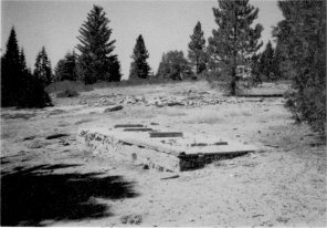 Illustration 232. Empire Meadow building foundations (former lumber company camp and CCC camp). Photos by Robert C. Pavlik, 1984