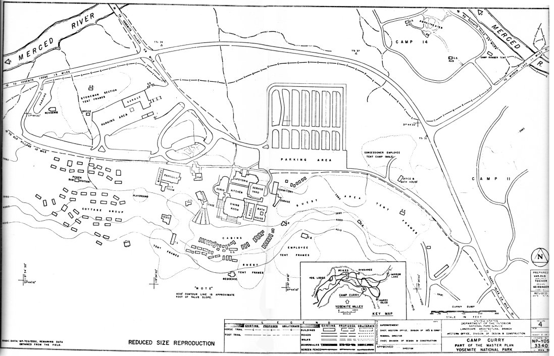 Illustration 237. Camp Curry, 1956. Part of the Master Plan, Yosemite National Park. NPS, Denver Service Center files