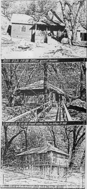 Illustration 247. Office guest house and residences, Hetch Hetchy dam site, 1930s. Yosemite Research Library and Records Center files