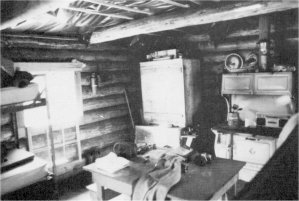 Illustration 256. Interior of Lake Vernon cabin. Photo by Paul Cioyd, 1986