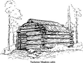 Illustration 30. Tuolumne Meadows cabin, 1950s. From Uhte, ''Yosemite's Pioneer Cabins,'' Yosemite Nature Notes 35, no. 10 (October 1956)