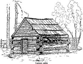 Illustration 33. Lamon cabin. From Uhte, ''Yosemite's Pioneer Cabins,'' Yosemite Nature Notes 35, no. 10 (October 1956)