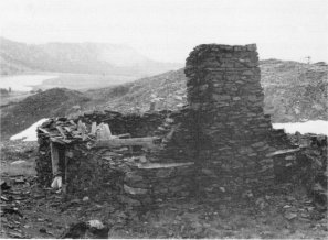 Illustration 36. Great Sierra Mine cabin ruins. Photo by Robert C. Pavlik, 1985