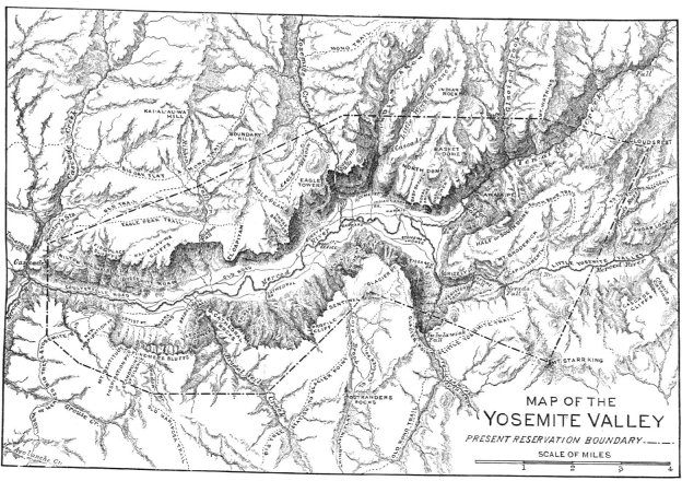 Illustration 42. Map of Yosemite Valley, August 1890. From Muir, ''The Proposed Yosemite National Park--Treasures & Features,'' 1890
