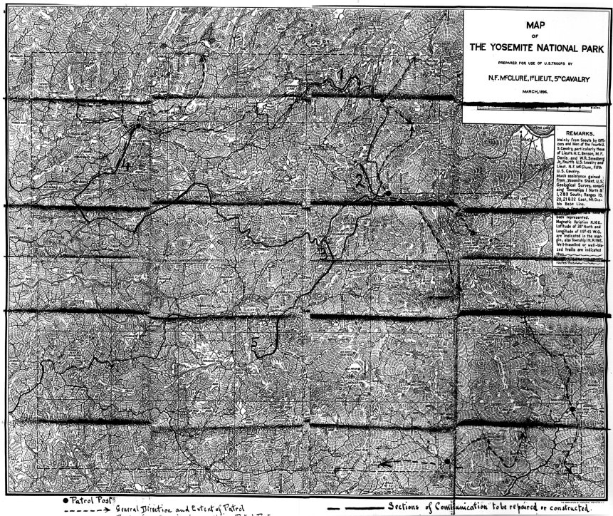 Illustrations 46. Map of the Yosemite National Park Prepared for Use of U. S. Troops by N. F. McClure, 1st Lieut., 5th Cavalry, March, 1896