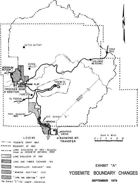 Illustration 55. Exhibit ''A'' Yosemite Boundary Changes September 1979