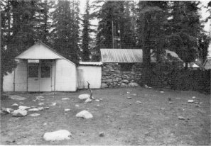 Illustration 89. May Lake High Sierra camp, showing stone cookhouse and dining room. Photo by Paul Cloyd, 1986