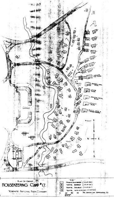 Illustration 98. Plat of Group H, Housekeeping Camp #17, Yosemite National Park Company, 1924