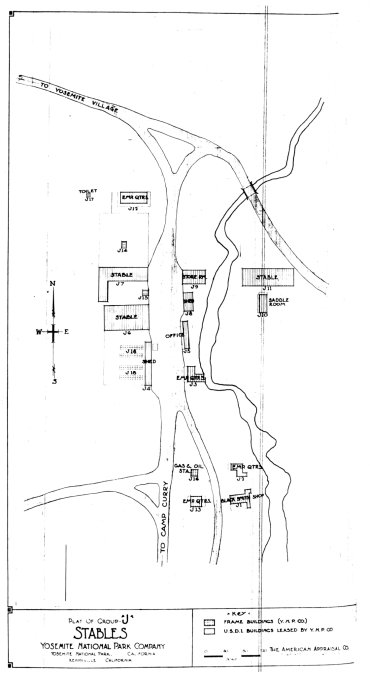 Illustration 99. Plat of Group J, Stables, Yosemite National Park Company, 1924