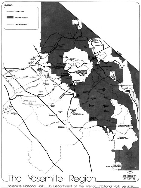Map: The Yosemite Region