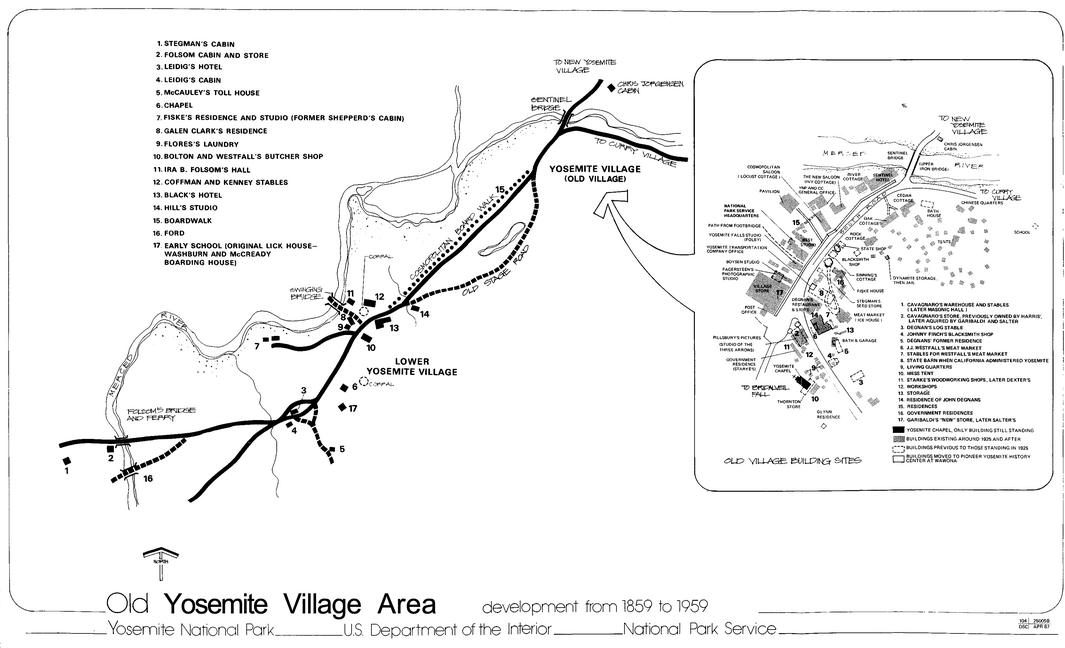 Historical Base Map No. 3. Old Yosemite Village Area, Development from 1859 to 1959, 1987