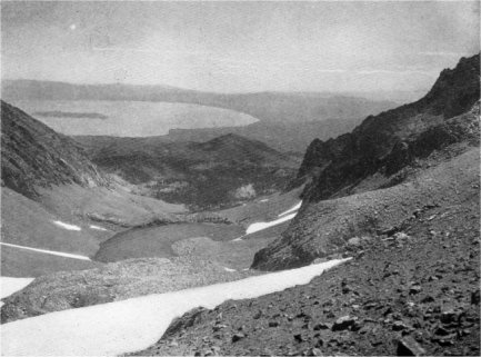 LOOKING EASTWARD FROM MT. DANA, MONO LAKE IN THE DISTANCE, 6000 FEET BELOW