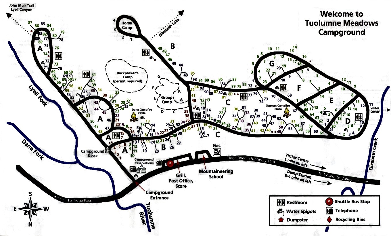 Yosemite National Park Campground Maps