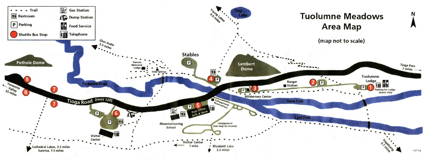 Parking At Tuolumne Meadows Visitor Center Yosemite National Park