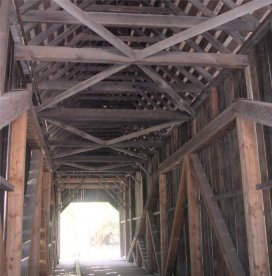 Wawona covered bridge, inside view