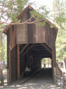 Wawona covered bridge, view through bridge